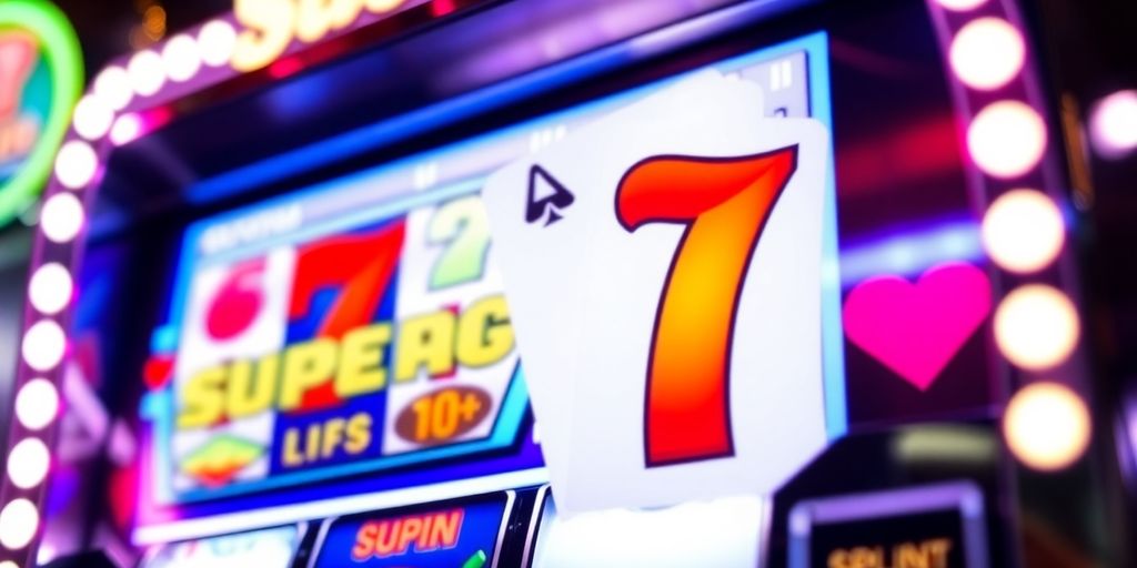 Close-up of Super Ace slot machine with bright colors.